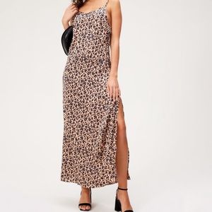 Adore me cheetah silk slip dress